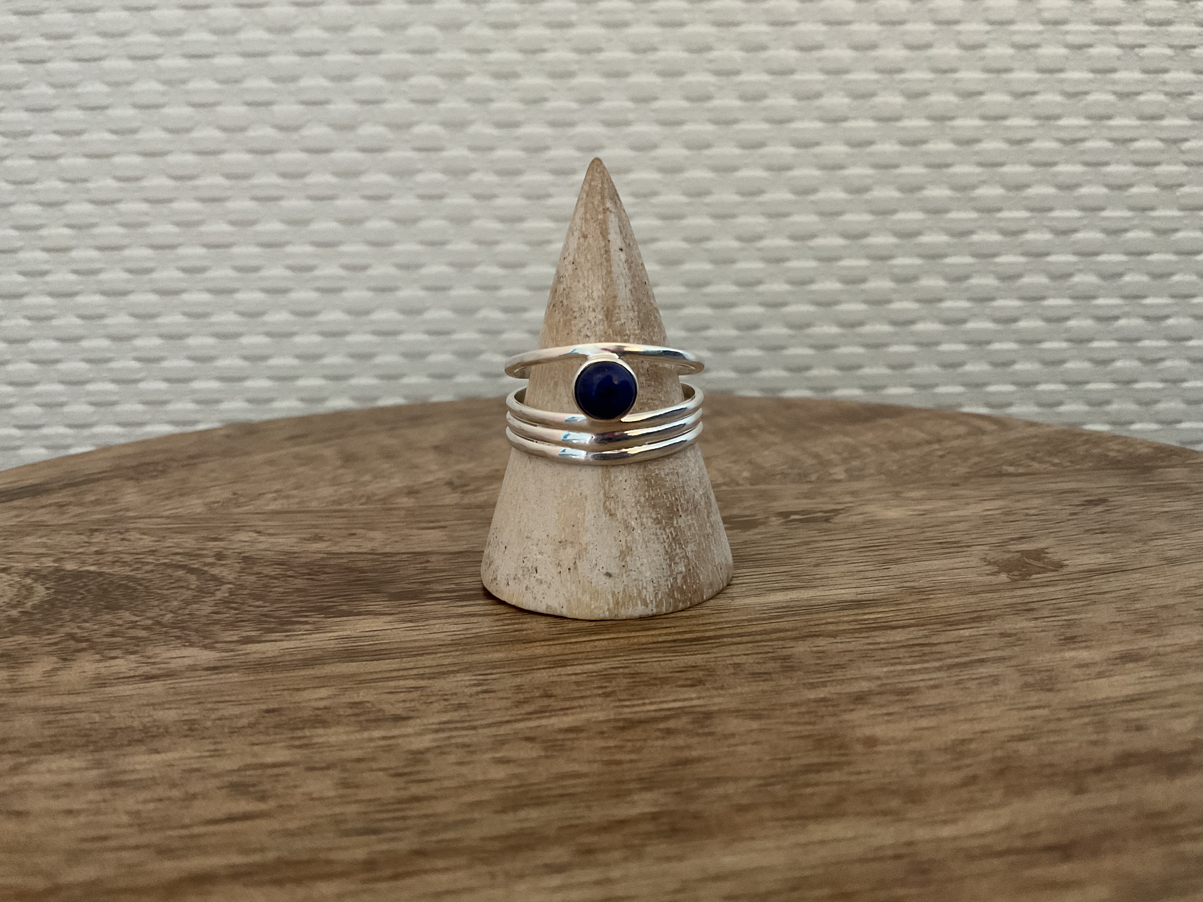 Lapis Lazuli Layerd Stone Set Ring